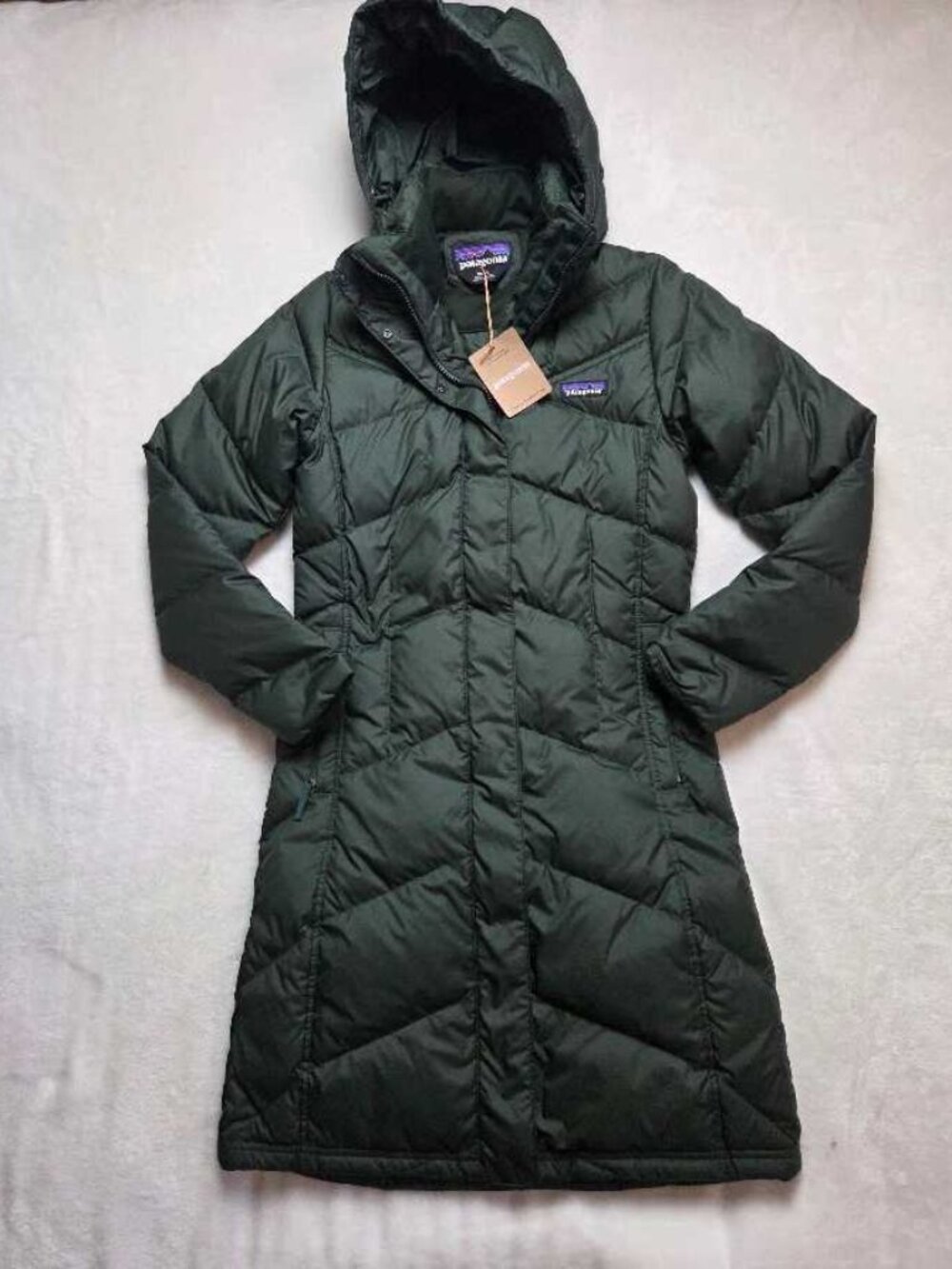 New XS Patagonia Down With It Parka puffer winter coat Old Growth Green